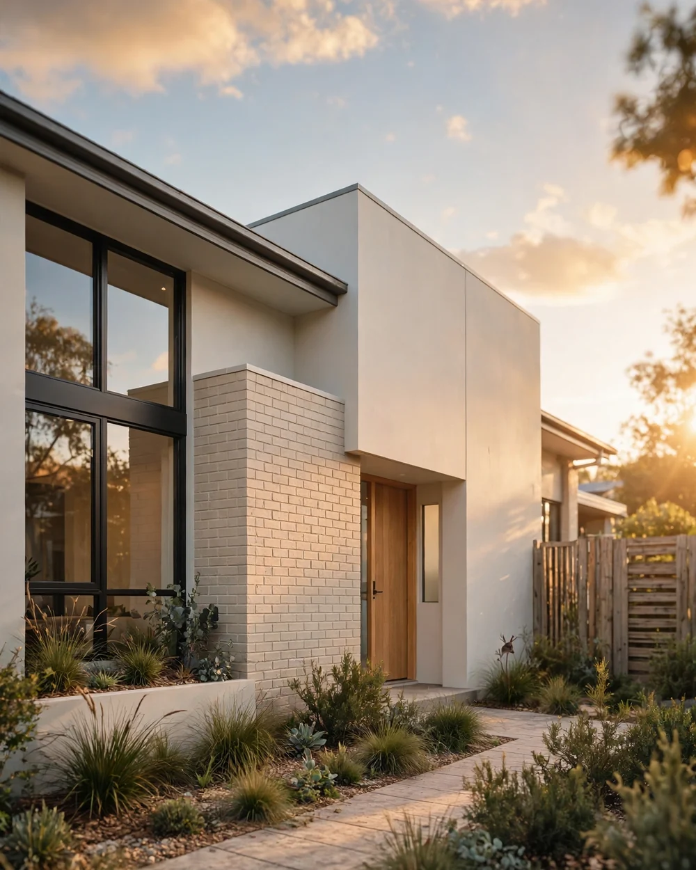 A sunlit Australian home in Melbourne's south east, photographed in late afternoon light